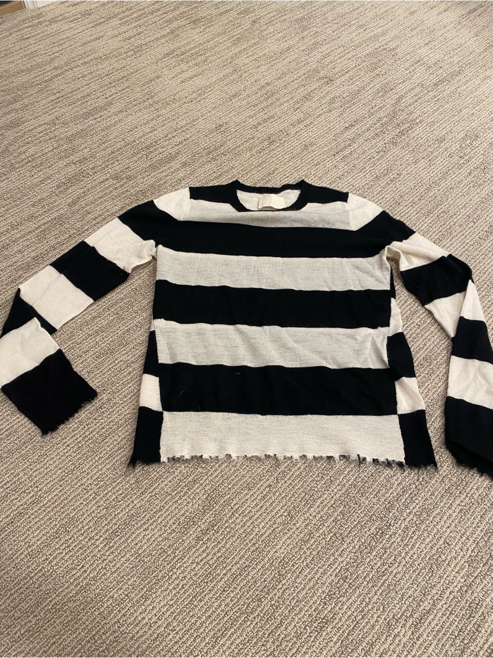 Zadig and Voltaire Black and White Striped cashmere sweater